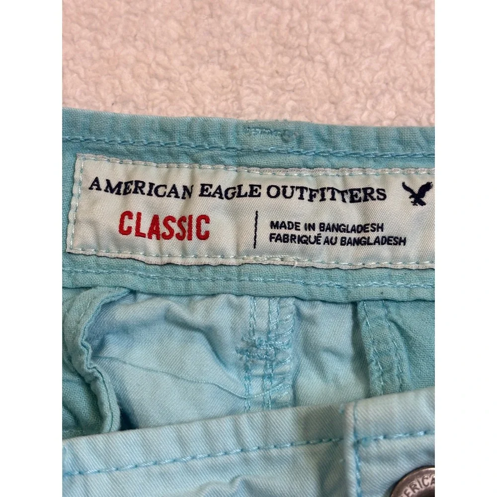 American Eagle Outfitters Classic‎ Chino Shorts Mens 32 Light Blue Aqua Cotton